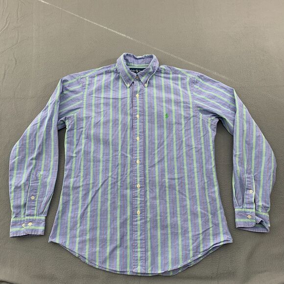 Polo Ralph Lauren Button Down Shirt Mens Size Large 16 Striped Long Sleeve - Picture 1 of 13
